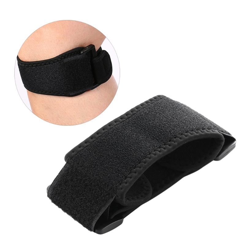 

1PC Absorption Knee Protector Adjustable Patella Tendon Strap Breathable Knee Pad Outside Sports Patellar Retinaculum for, Black