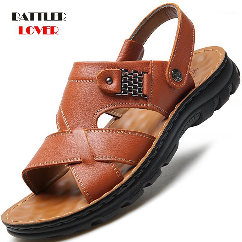 

2020 Mens Super Light Sandals Men Summer Breathable Genuine Leather Sandals Man Beach Slide Shoes Fashion Male Outdoor Footwear1, 100 pcs choose this