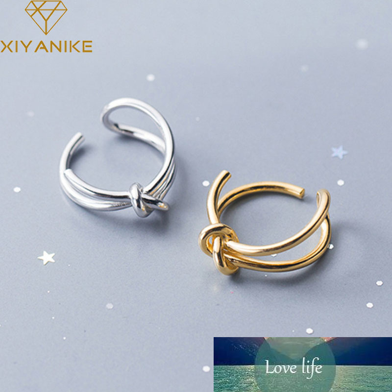 

Minimalist 925 Sterling Silver Adjustable Ring Trendy Vintage Knot Handmade Party Classic Fine Jewelry Birthday Gifts