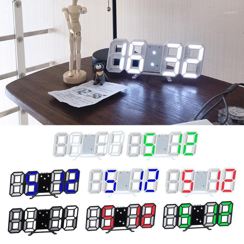 

3D LED Digital Wall Clock Date Time Celsius Nightlight Display Table Desktop Clocks Alarm Clock Living Room smart alarm1