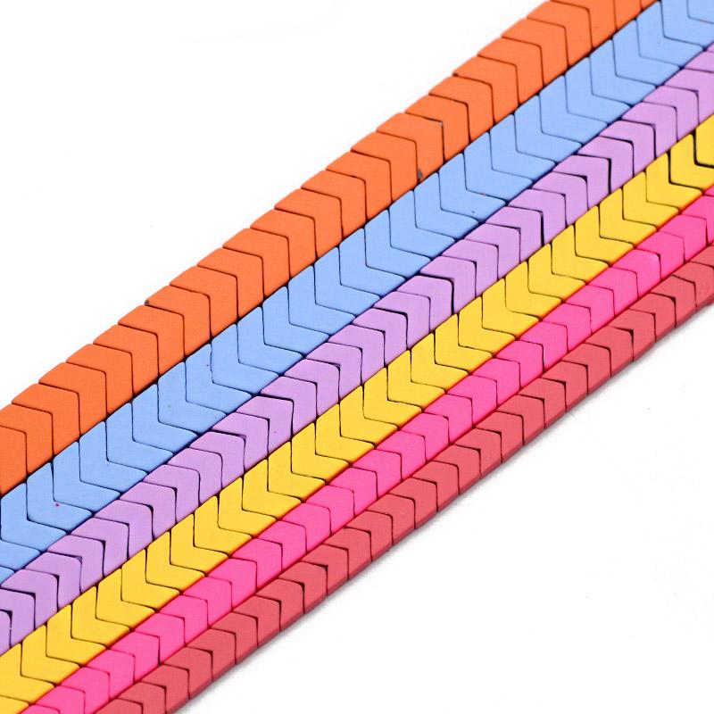 

Other 6/8/10mm Arrow Shape Spacer Matte Red Blue Pink Black Rubber Hematite Natural Stone Loose Beads For Jewelry Making Diy Bracelets