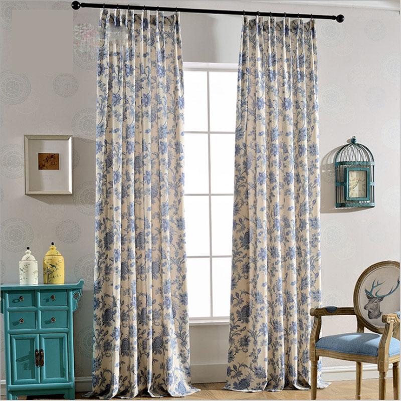 

Chinese style Datang Tsing Yi cotton and linen Blackout Curtains for Living Room Colorful Bedroom Curtains Luxury 0191, As pic