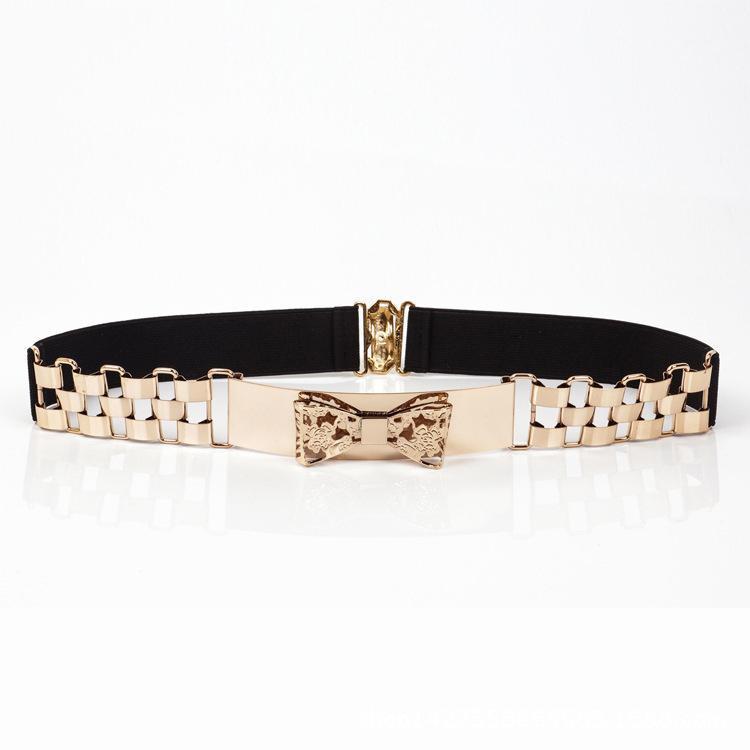 

Women Punk Full Metal Mirror skinny Waist Belt 2020 Metallic Gold Plate 3cm Wide Chains Lady ceinture sashes for dresses RT571, Beige