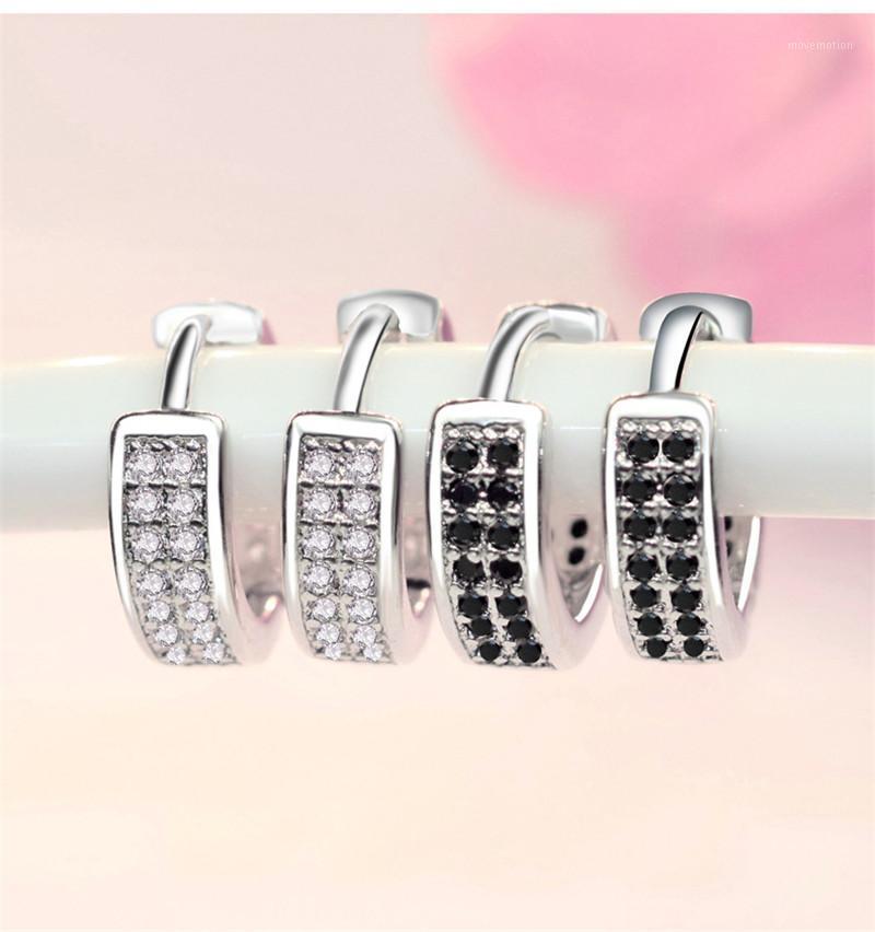 

Bright Zircon Hoop Earrings Female Jewelry Top Quality 925 Sterling Silver Earring For Girl Accessories Charm Stone Earrings1