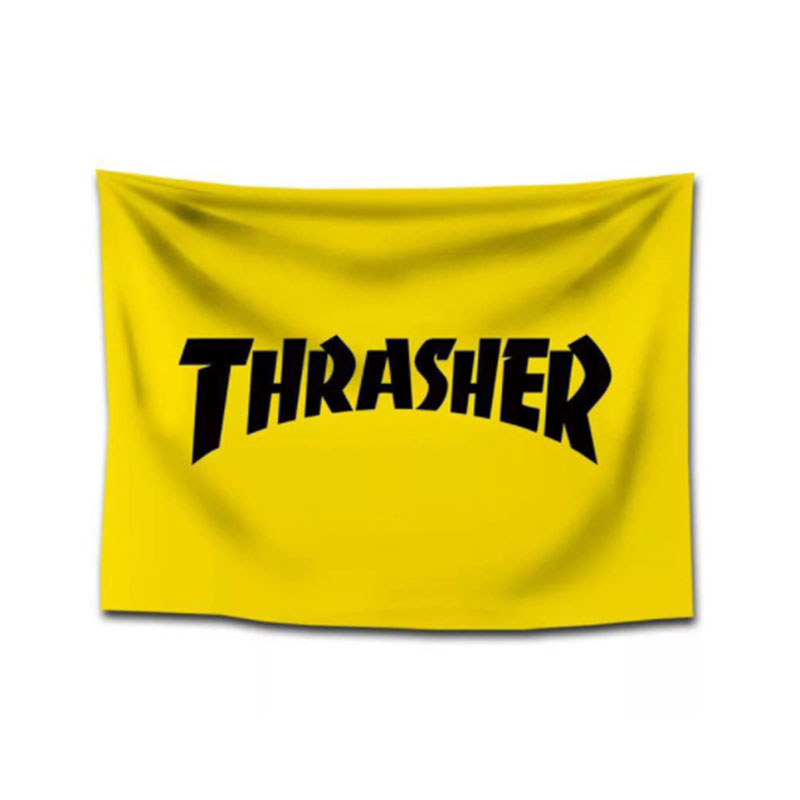 

New Thrasher Flag Horizontal Tapestry 150x100cm Skateboard Magazine Room Decoration Skate Shop Skateboarding Banner Popular Style