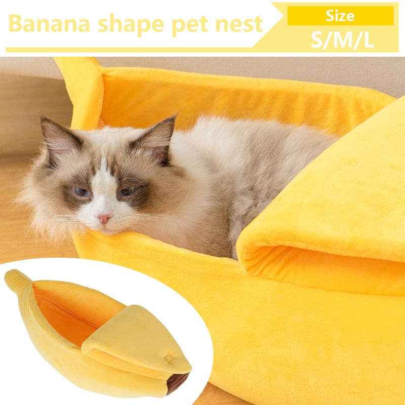

Banana Shape Pet Dog Cat Bed House Mat Durable Kennel Doggy Puppy Basket Warm Portable Cat Winter Supplies