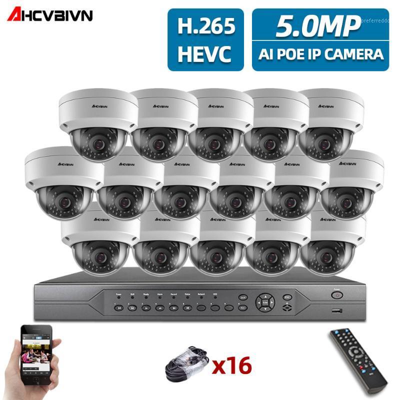 

AHCVBIVN H.265+ 16CH 4K 5MP POE Kit CCTV Camera System Outdoor WaterProof Security POE IP Camera Video Surveillance Set 4TB HDD1