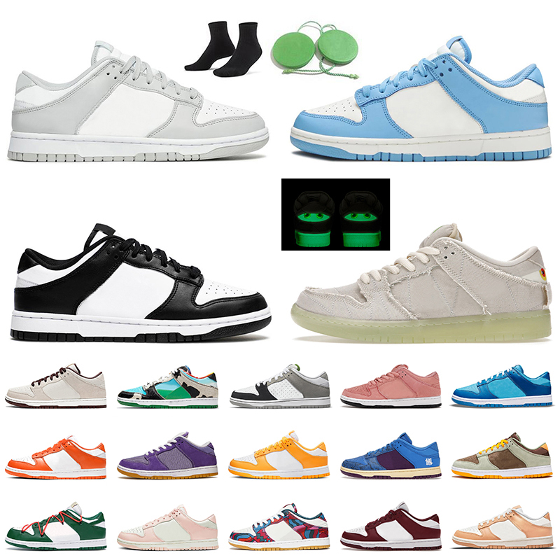 

2022 Authentic OG Women Mens Running Shoes Dunks Low Grey Fog Coast UNC Glow Dunkes Lows Dunksb White Undefeated Skate SB Trainers Parra Syracuse With Socks Sneakers, B48 dusty olive 36-45