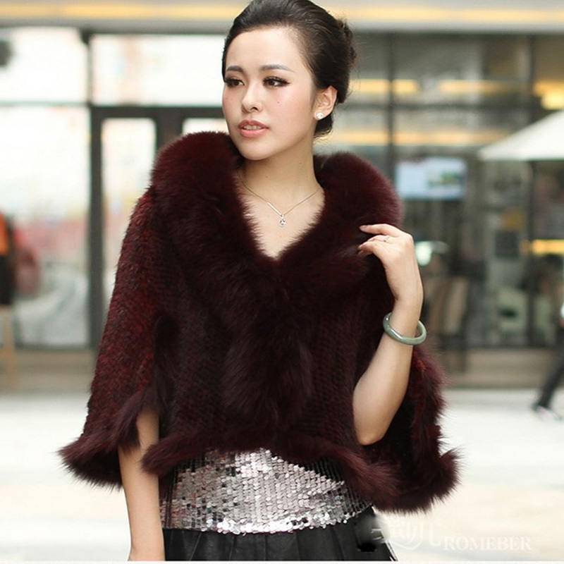 

Colour 2020 New Skin Weave Fox Skins Clothing Lady Mink Coat Shawl Fbst, Brown