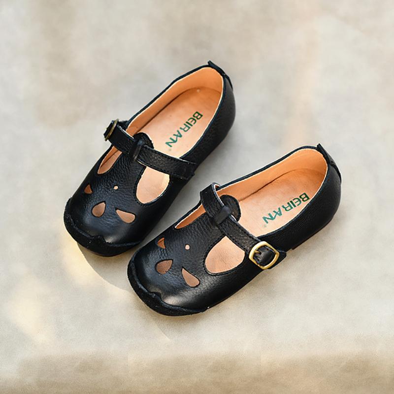 

Dolakids Children single shoe girl leather shoes princess shoes 2021 spring and autumn style baby retro baby girl, Black