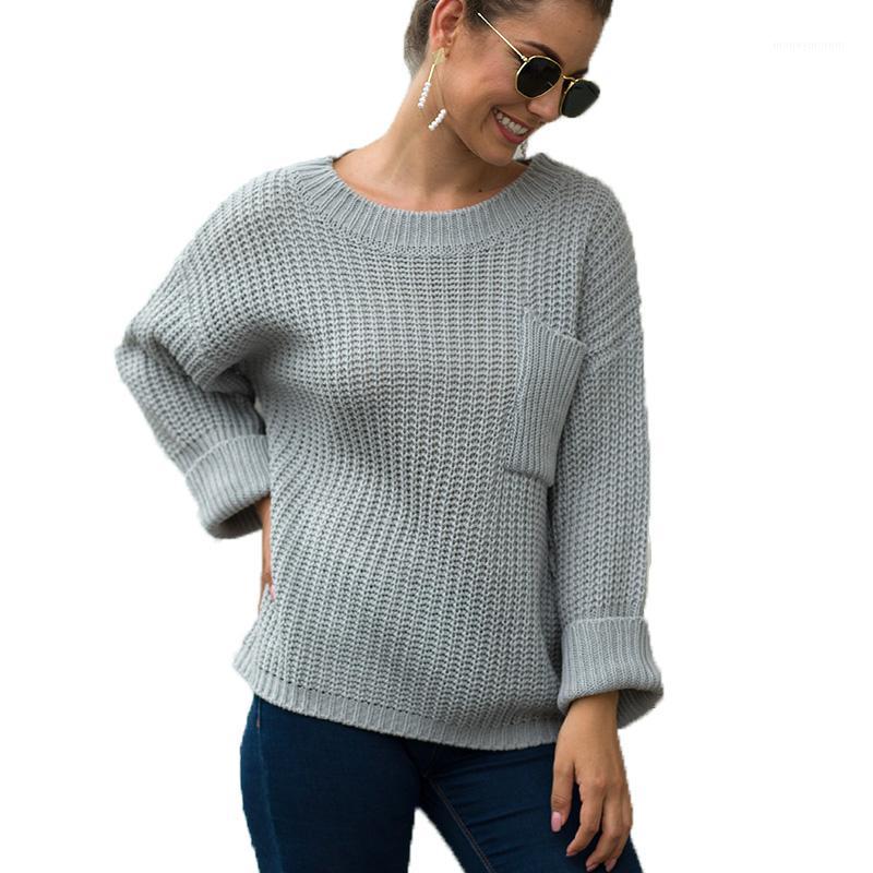 

Spring Big Size Ladies Full Sleeve Women Big Knitting Sweater Solid O-Neck Pullover And Jumper Loose Vintage Sexy Bone Sweat1, Black