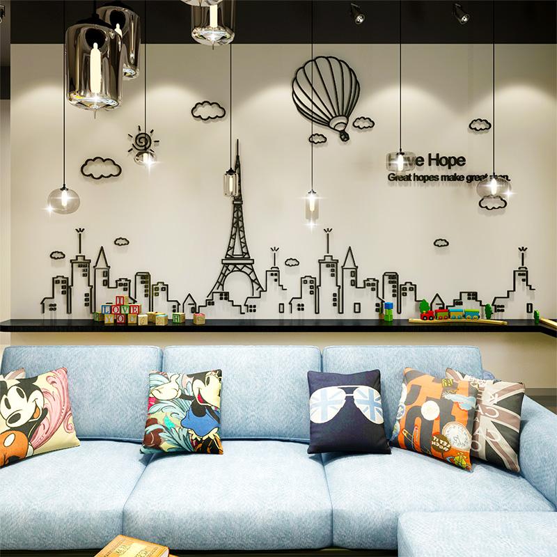 

Nordic Tower Acrylic 3D Stereo Wall Sticker Home Decor Decals Living Room DIY Wall Sticker Bedroom Stickers Hot Sale Wallpaper