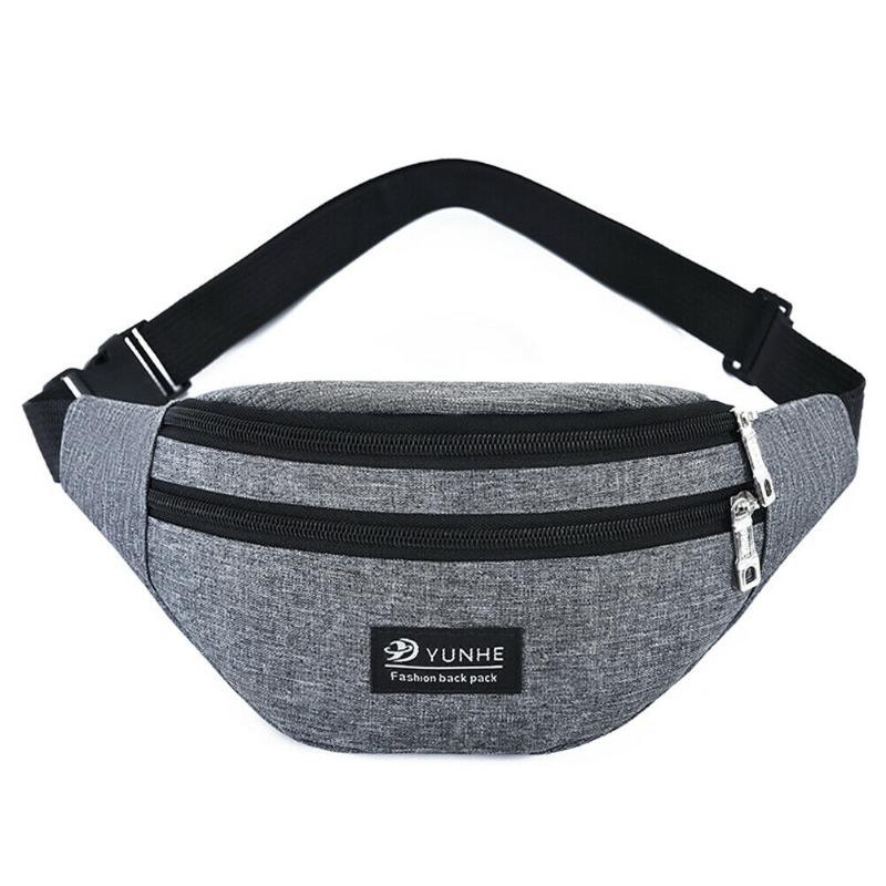 

Fashion Oxford cloth waist bag Men's and women's universal sports travel outdoor solid color chest bag heuptas, Black