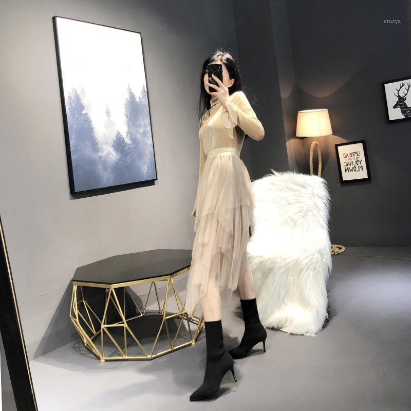 

autumn and winter 2020 high heel shoes, Socks and boots women's pointed elastic boots, thin heel medium tube1, Medium tube 7cm heel