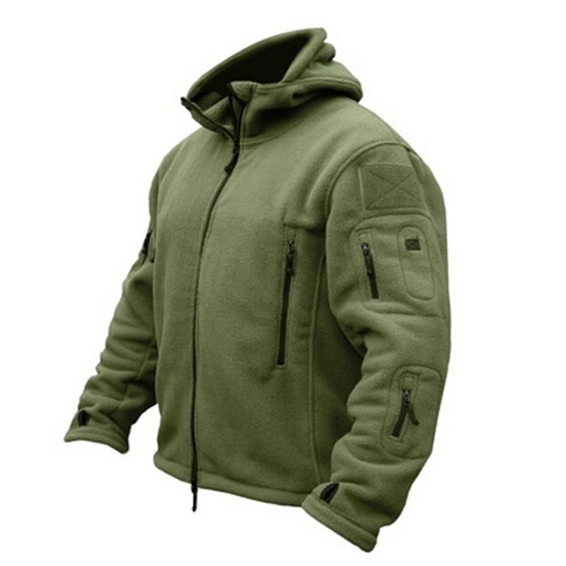 

HENGSONG Outdoor Clothing For Men Autumn Outerwear Fleece Sportswear Tactical Hooded Coats Warm-Keep Sport Coat, Grey
