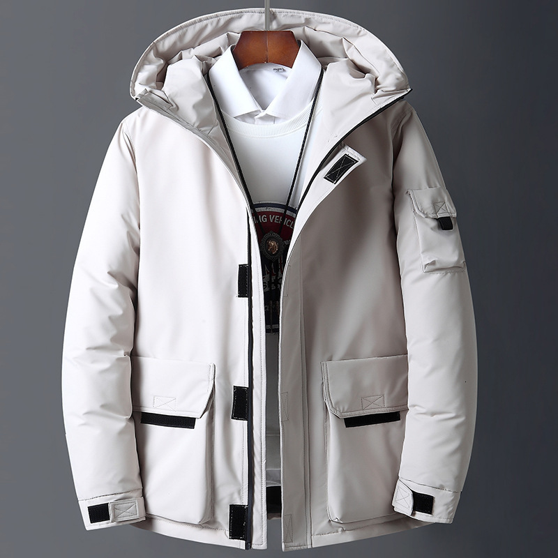 

Canada Men's White Workwear New Style Young Puffer Jacket Short Thicken Outdoor Warm Winter Down Coat Q1119, Black