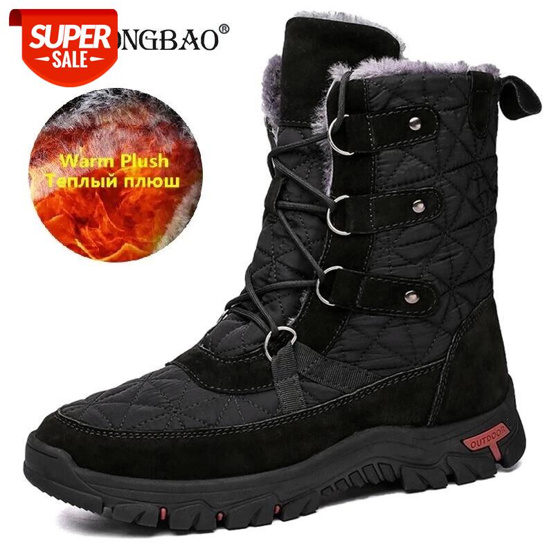 

New Men Boots Winter Outdoor Sneakers Waterproof Men Snow Boots keep Warm Plush Plush Ankle Snow Work Big Size 38-48 #Eq8d, Beige