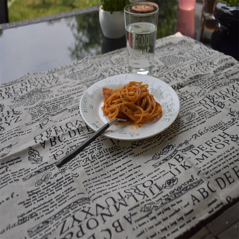 

Letter printed table mats for dining table Wedding placemat kitchen accessories vintage cloth napkins 35*45cm/piece TJ0346-B