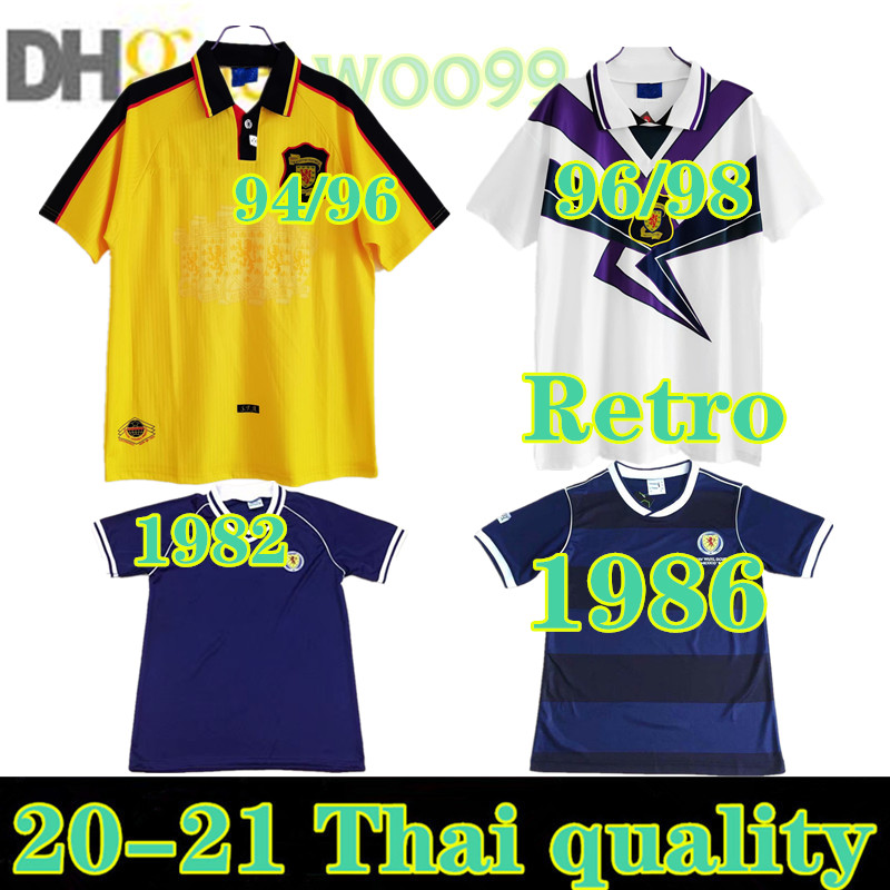 

1986 94 96 Scotland Retro version world cup yellow blue Retro 82 classic Vintage antique Collection STACHAN SOUNESS McSTAY football shirts