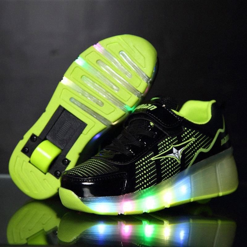 

Pink Green Blue Cheap Child Fashion Girls Boys LED Light Roller Skate Shoes For Children Kids Sneakers With Wheels One wheels #4G7Z