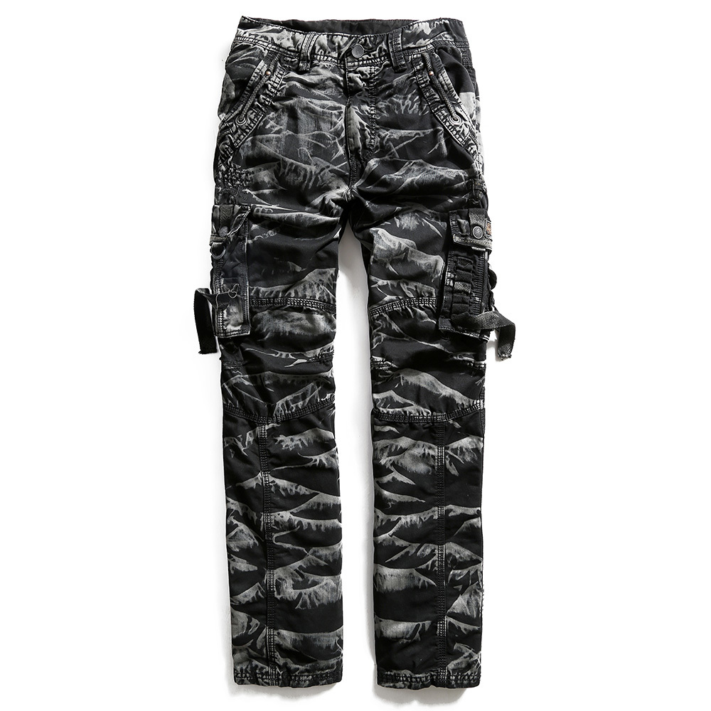 

2021 New Original Luyzjzen Training of the Loosely Pants Camo in a Straight Line Tactic with Multi-pocket 44 CB5X, Green.