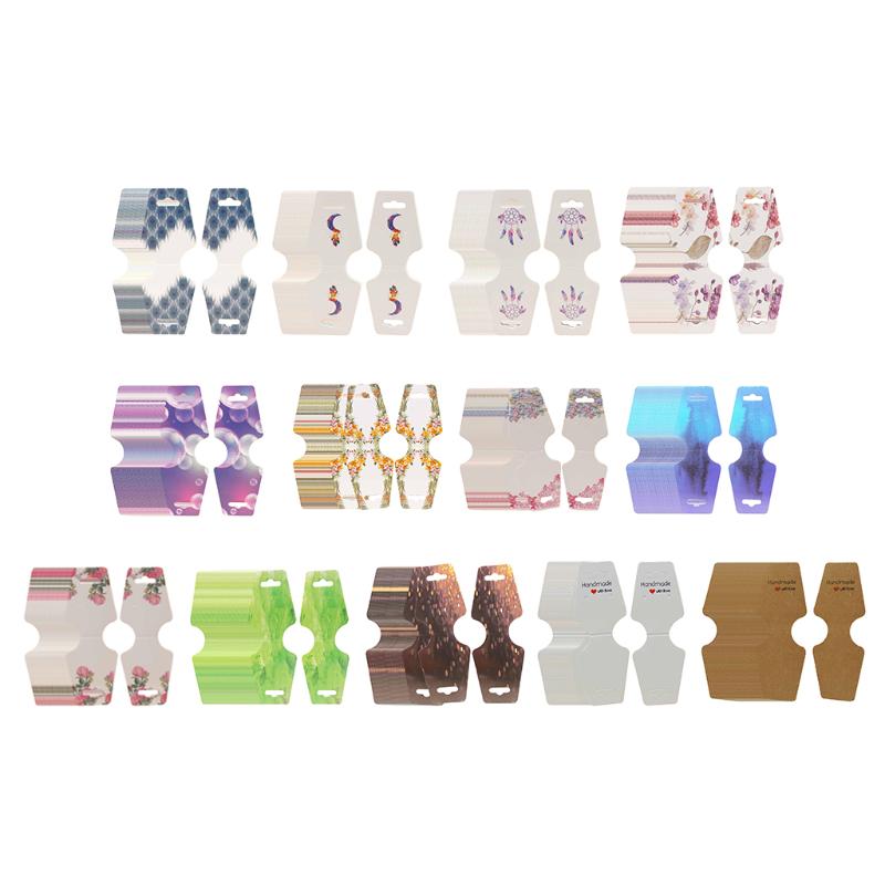 

100x Necklace Folding Card Earrings Display Pre-Punched Package Tag