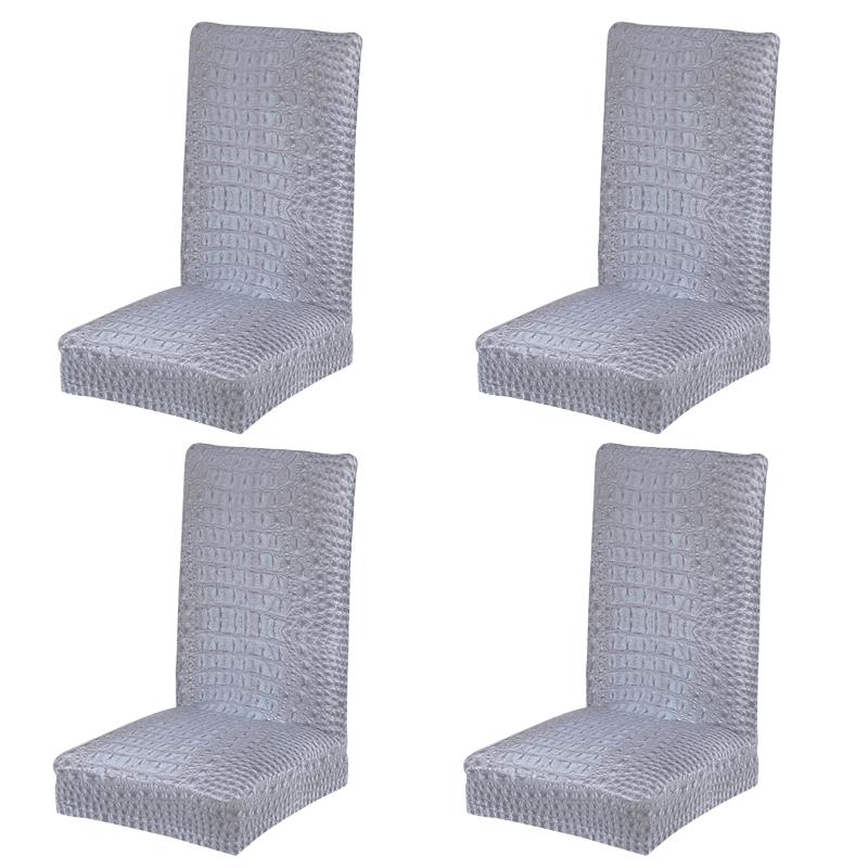

4pcs Slipcover Hotel Stretch Removable Chair Cover Crocodile Pattern Universal Living Room Protective Washable Anti Dust Home