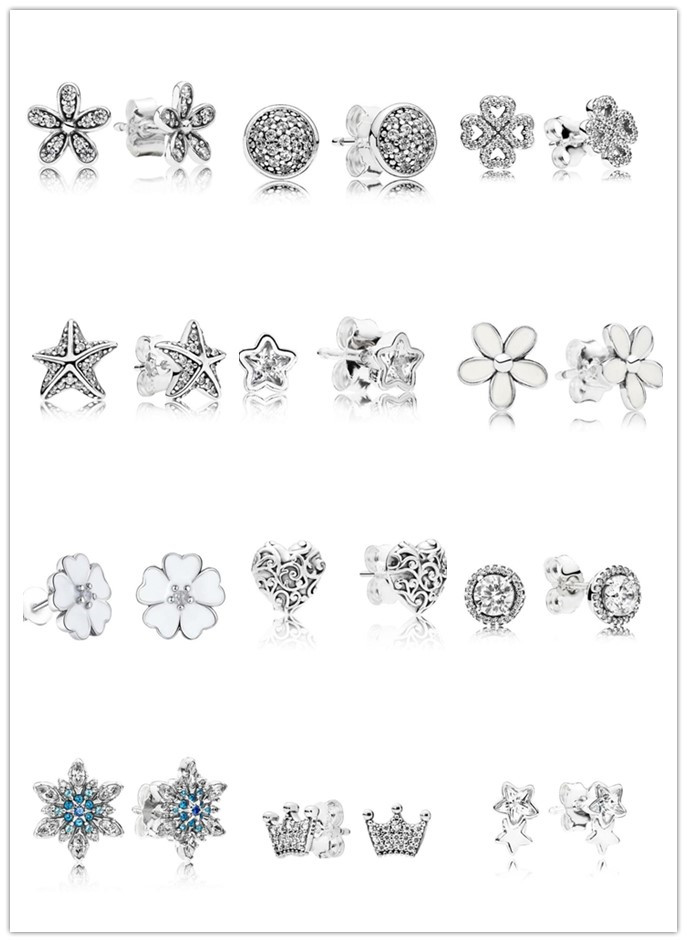 

Original Box 925 sterling silver earrings diamond Stud Earrings for women designers Earring