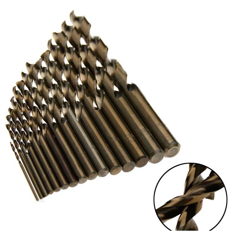 

15pcs cobalt drill bits for metal wood working m35 hss co steel straight shank 1.5-10mm twist drill bit power tools mayitr 6gyto