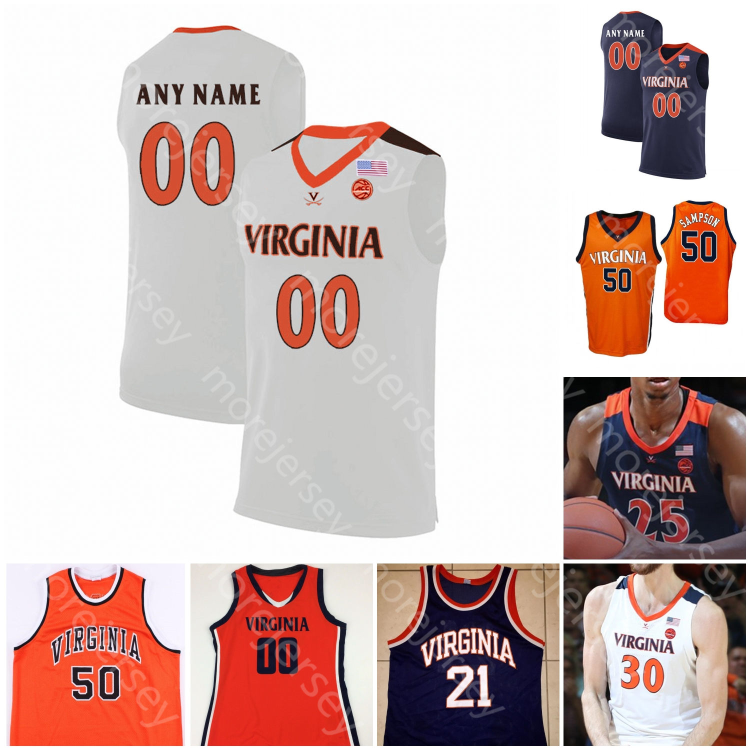 

Custom Virginia Basketball Jersey NCAA College Kody Stattmann Sampson Guy Hunter Sam Hauser Francisco Caffaro Carson McCorkle Huff Key Clark, Orange ii