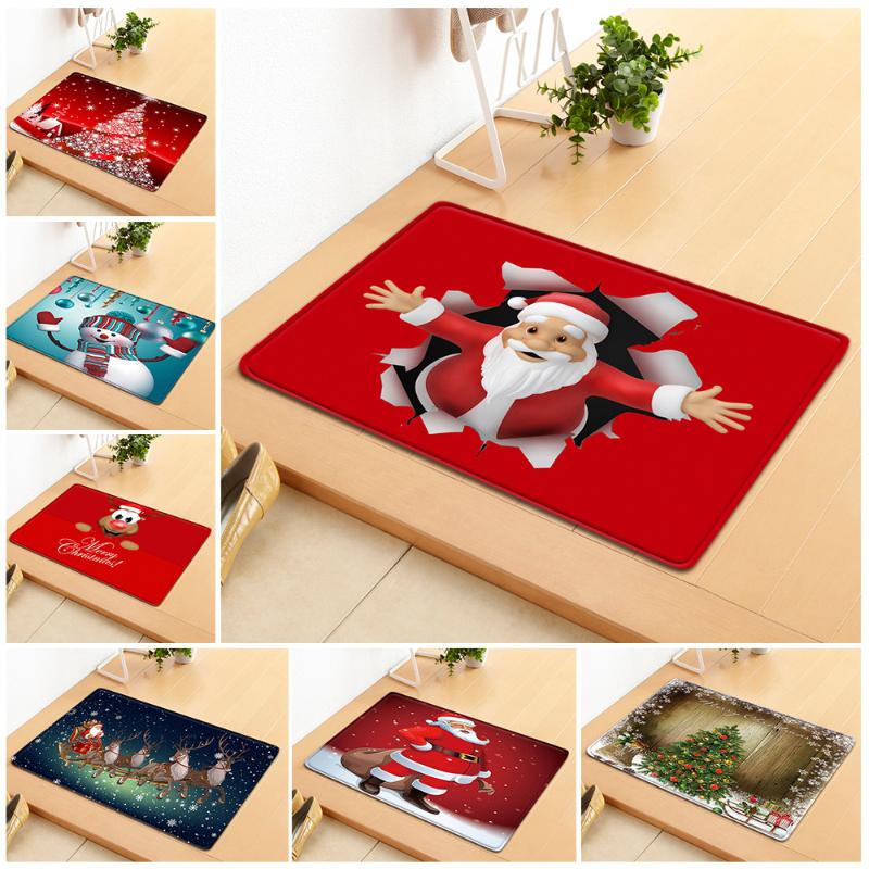 

Christmas entrance door mat long strip floor mat living room kitchen absorbent non-slip rug Christmas decoration carpet, 24