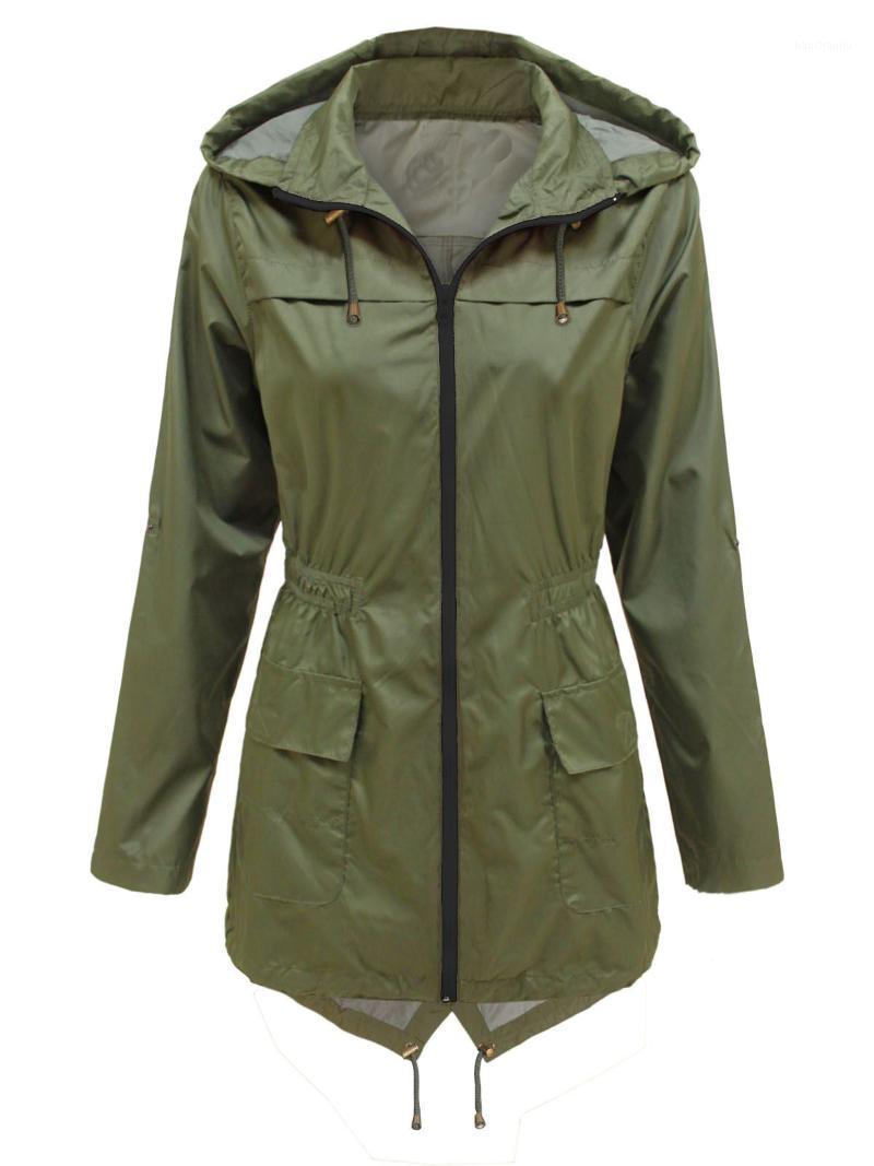 

Women Winter Outdoor Runnning Sports Pocket Jackets Camping Hiking Windbreaker Casual Outwear Slim Zipper Waterproof Hoodies1, Green