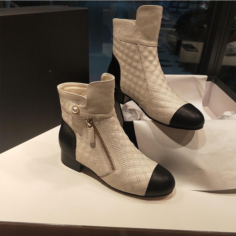 

Woman Ankle Boots Luxury Designer Brand Genuine Leather Zip Ladies Shoes Autumn Winter 2021 New High Heels Zapatos De Mujer, As picture1