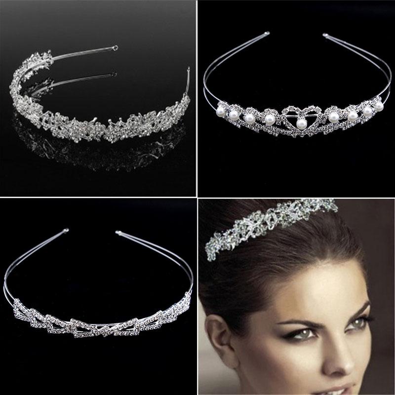 

Fashion Elegant Rhinestones Pearls Hairband for Bride Hair Hoop Women Wedding Headwear Party Hair Ornaments Accessories