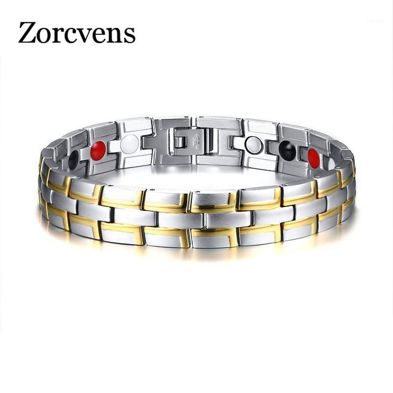 

Modyle Healing Magnetic Bracelet Men Stainless Steel 4 Elements Bio Energy Health Care Bracelets Hand Chain Accessories1