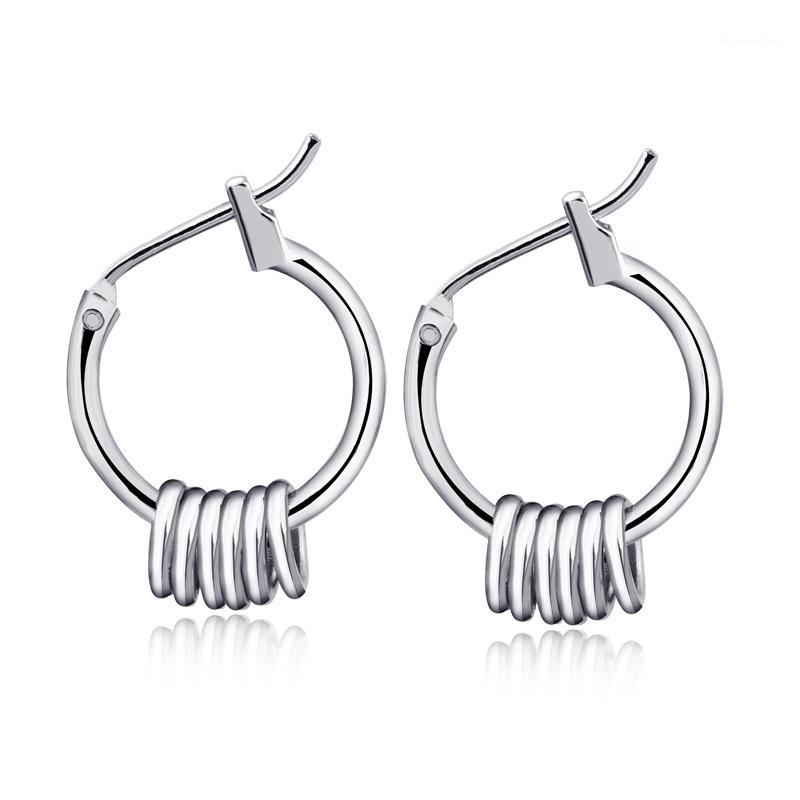 

1Pair Punk Round Circle Hoop Earrings For Women Men Simple Color Circle Small Earring Ear Hoop Jewelry Pendientes E931
