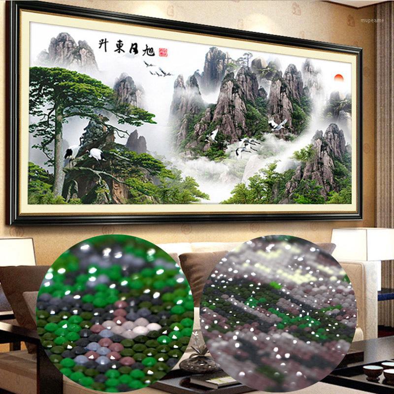 

5d diamond painting new arrivals full drill round diamant painting Chinese landscape tree Rising Sun,diamond embroidery mosaic1