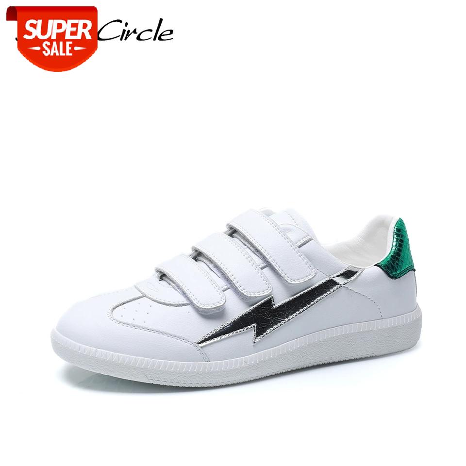 

Smile Circle Spring White Sneakers Women Leather Sequins Flat Platform Shoes Girl Casual Shoes A9A8107-3 #6M2K, Green