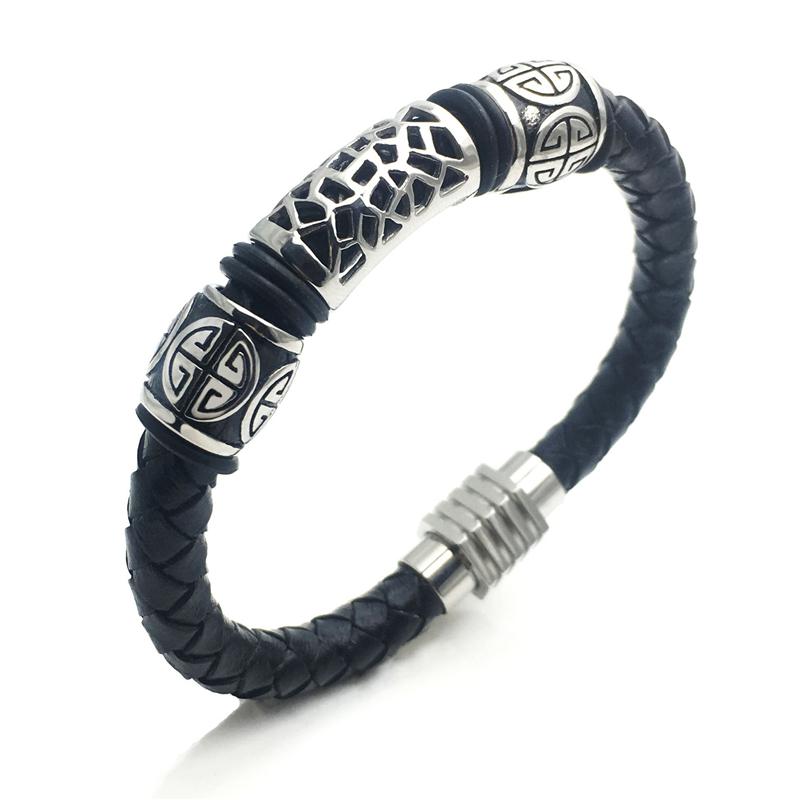 

Popular Stainless Steel Magnetic Clasp Bracelets For Women Charm Genuine Leather Bracelets Boho Jewelry Pulseras Mujer Moda 2020