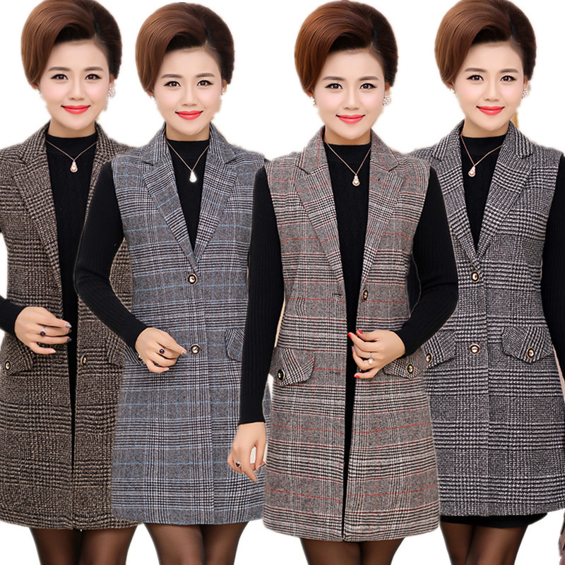 

Spring Autumn Collection Medium-long Mother Clothes Outreach Vest Vo2n
