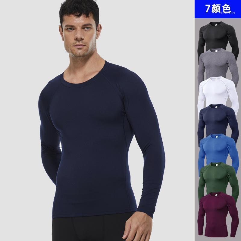 

Long Sleeve Running Shirts For Men Quick Dry T-Shirt Elastic Gym Clothing Breathable Workout Sportswear Fitness Compression1