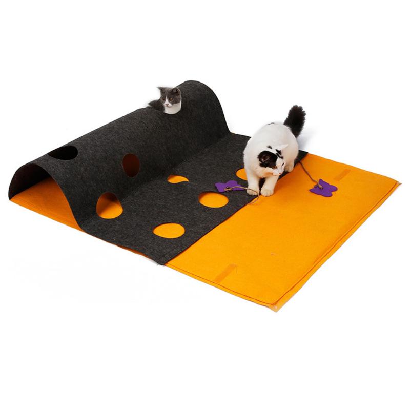 

Hide-And-Seek Cat Playing Mat Diy Shape Playing Blanket Puzzle Tunnel Toy Cat Blanket Puzzle Tunnel Toy