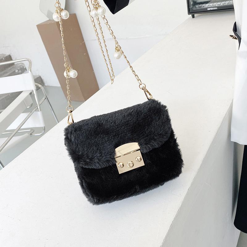 

Mini Luxury Faux Fur Bag 2021 Chain Crossbody Women Shoulder Bag Purse Brand Designer Handbags For Women, No original boxs