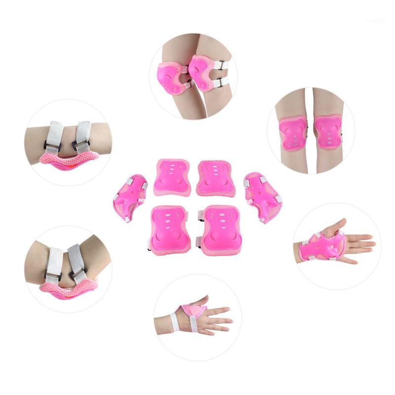 

6pcs/Set Outdoor Children's Knee Pads Elbow Guards Protective Gear Set Kids Teens Elbow Knee Wrist Protective Guard Safety Gear1, Pink