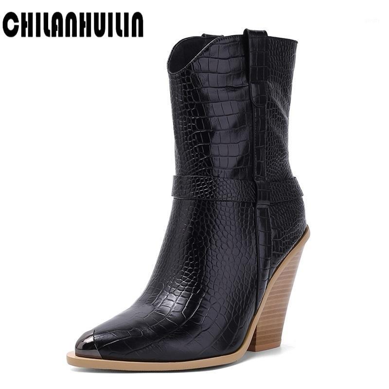 

new fashion metal studded pointed toe runway shoes women black ankle boots for woman autumn shoes sexy spike heels booties mujer1