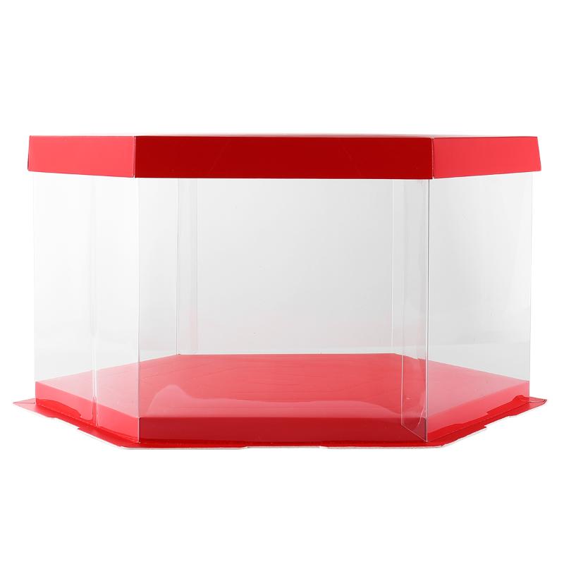 

10 Inch Hexagon Wedding Cake Boxes And Packaging Transparent Gift Box Plastic Wedding Cake Boxes For Guests Brithday Box