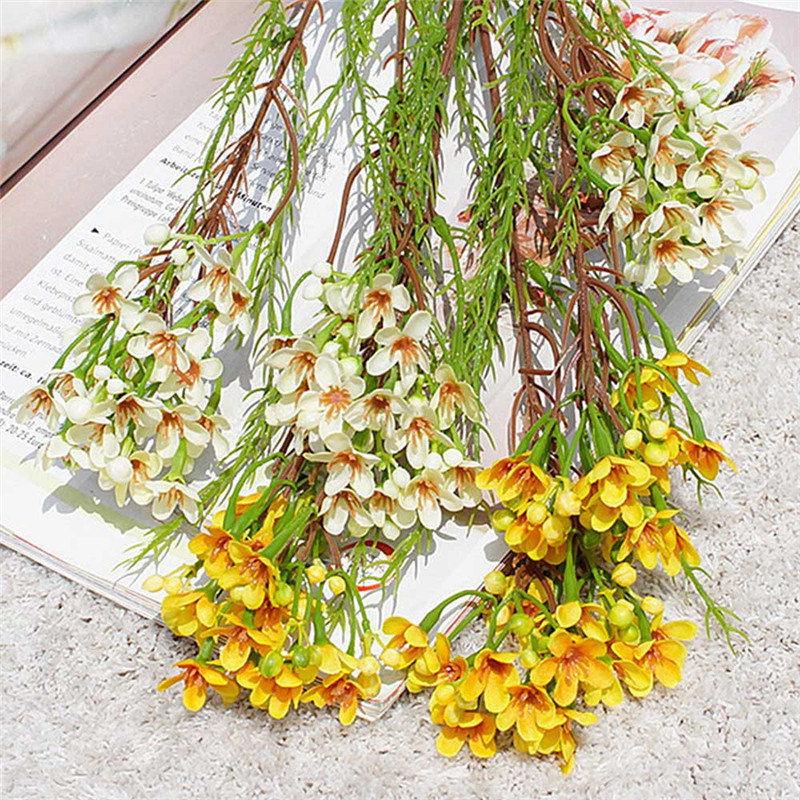 

Artificial Plum Flower Branch cute silk Plum artificial decorative flower wedding bouquet home room table decoration, White