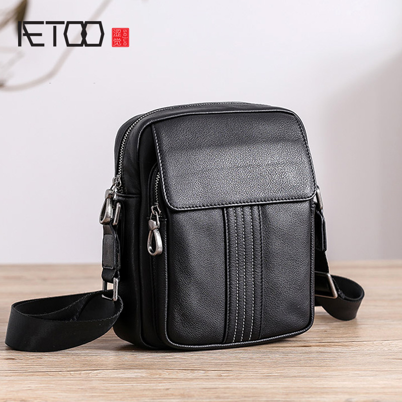 

hbp aetoo mini shoulder bag mens leather casual slash bag leather mens mini bag, Black