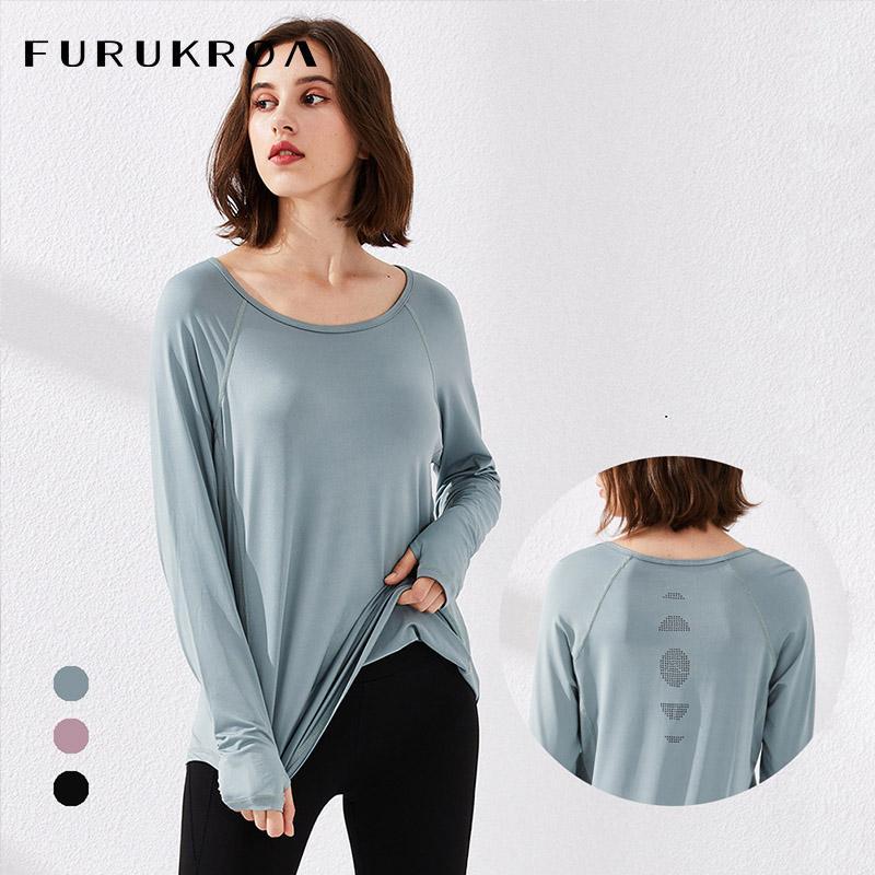 

Womens Workout Yoga Shirts Long Sleeve Crop Top Fitness T-shirts Running Clothes Quick Dry Hollow Breathable Sports Wear X306B1, Green