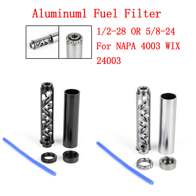 DHL SHIPPING 6 inch extension Spiral 1/2-28 or 5/8-24 Alloy Fuel Filter Single Core for NaPa 4003 WIX 24003 Solvent Motorcycle-image-747511108